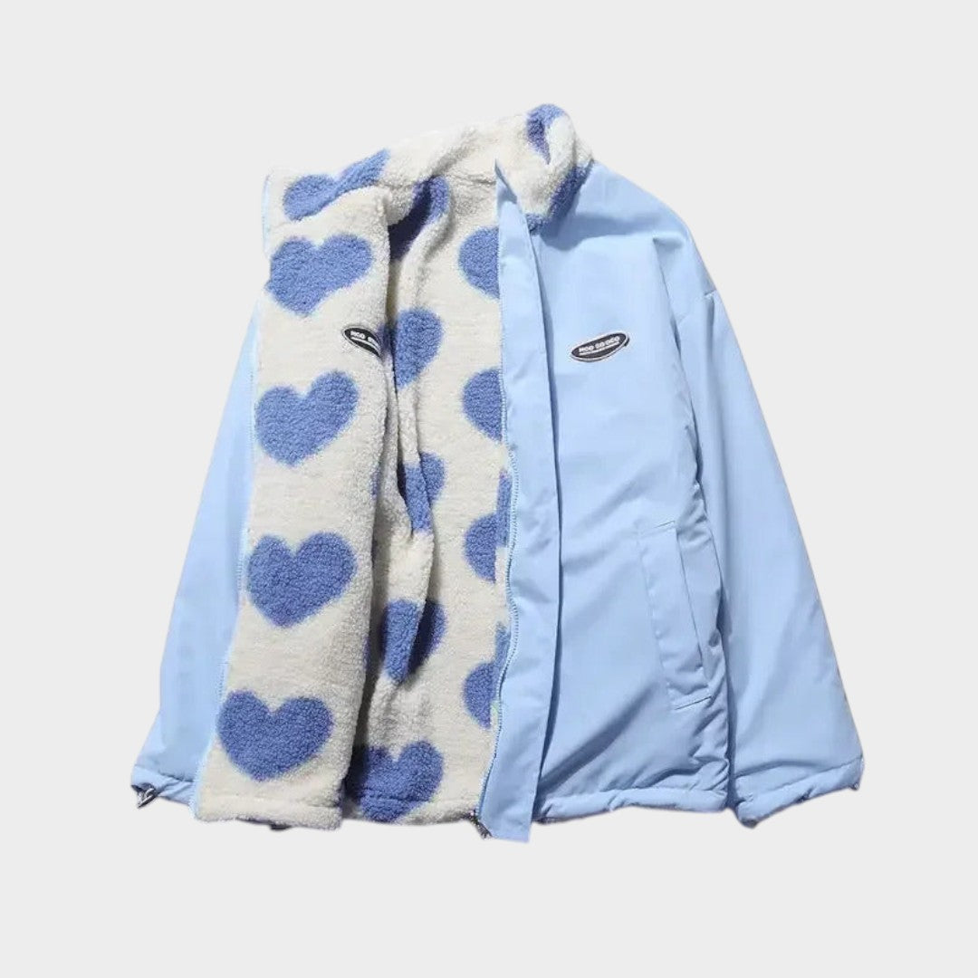 Dianne™ | Chaqueta reversible con estampado de corazones y diseño cómodo