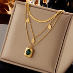 Serenna Gouden Ketting- en Smaragdset
