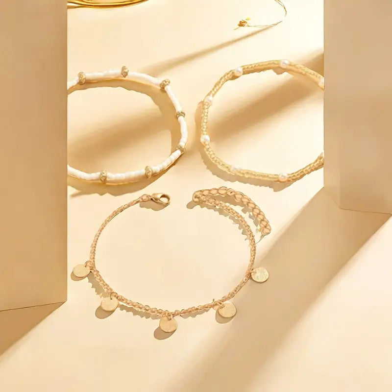 Conjunto 3 Tobilleras Mar y Oro | Oro