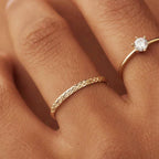 Ameline-ring met gaasmotief | Goud