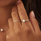 Ameline-ring met gaasmotief | Goud