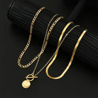 Savira Ketting met gestructureerde munt | Goud
