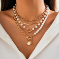 Vintage Parelketting & Slangenketting Set | Goud