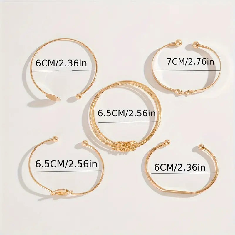 Set Elegante Knoop Armbanden | Goud