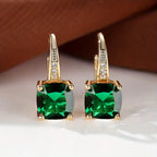 Pendientes Argolla Dorada Piedra Mística