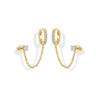 Adella-oorhangers met ketting | Goud