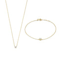 Moissanite Steen Ketting en Armband Set | Goud