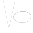 Set van ketting en armband met moissaniet | Goud