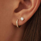 Set oorbellen met hemelsblauwe steentjes | Goud