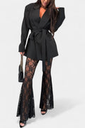Demelza Conjunto de Blazer Oversized y Pantalones con Encaje Floral
