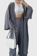 Caspian Conjunto Relajado de Dos Piezas con Kimono Largo