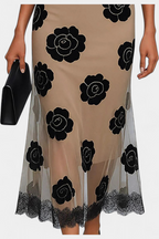 Halsey Vestido Midi Elegancia Contrastada