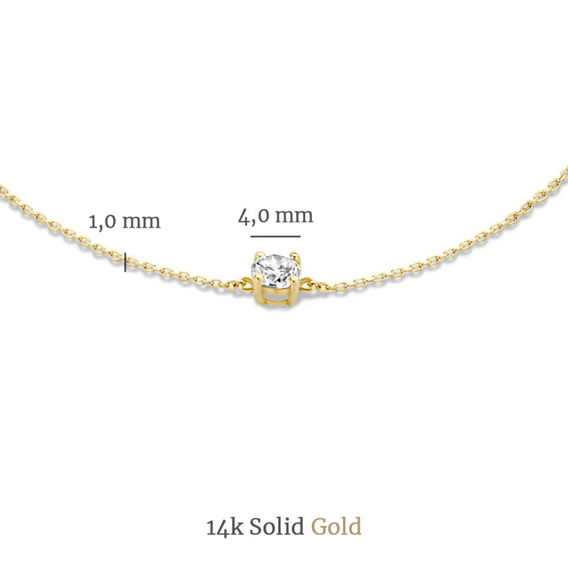 Moissanite Steen Ketting en Armband Set | Goud