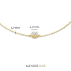 Set van ketting en armband met moissaniet | Goud