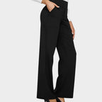 Calista™ | Pantalones de mujer de pierna ancha color marrón