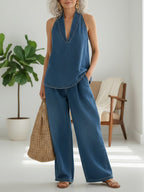 Maravillas™ | Conjunto vaquero top y pantalón wide leg