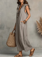 Camila™ | Vestido Largo Bohemio en Lino y Algodón