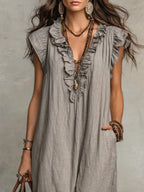 Camila™ | Vestido Largo Bohemio en Lino y Algodón