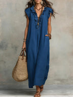 Camila™ | Vestido Largo Bohemio en Lino y Algodón