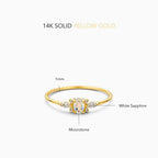 Musa-ring met maansteen | Goud