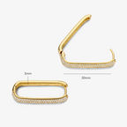 Pendientes Grandes Argolla Ícono Diamante | Oro