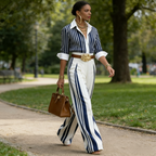 Inés™ | Conjunto de Dos Piezas: Top de Lino y Pantalón Estampado